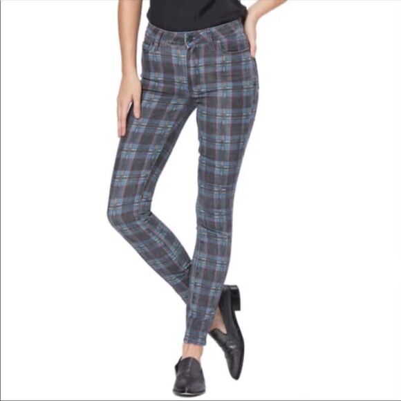 ANTHROPOLOGIE | PAIGE Hoxton High Rise Ankle Jeans Plaid NEW Women’s Size 29 (8) - Picture 2 of 13